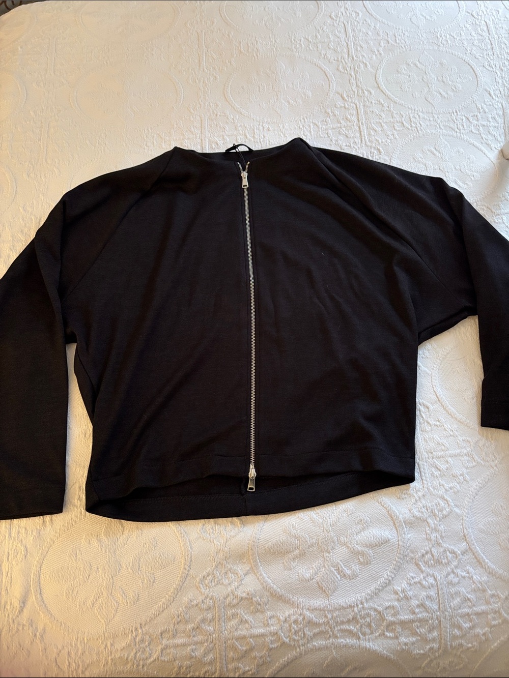 Zara Black Silver-Zip Long Sleeve Pullover
